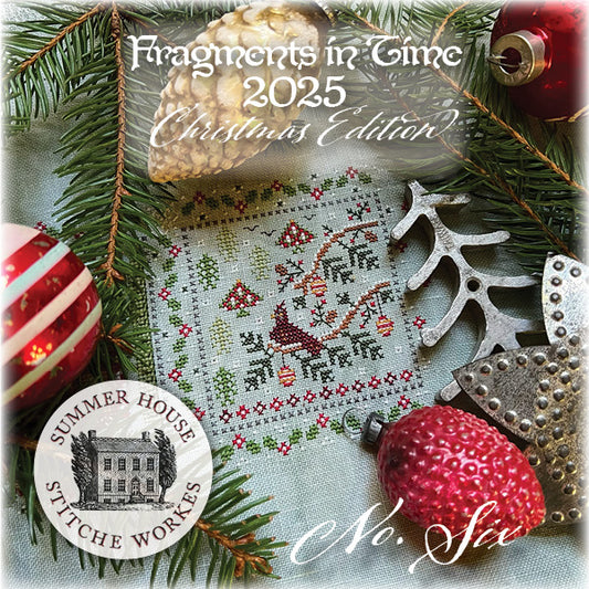 Summer House Stitche Workes Fragments in Time 2025 #6 Birds & Baubles Cross Stitch Pattern