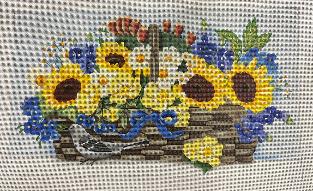 Melissa Shirley Sunflower Basket by Needlepoint Canvas