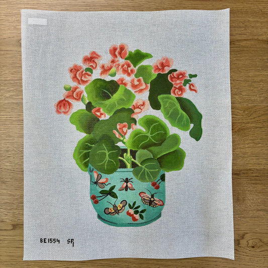 Susan Roberts Needlepoint Barbara Eyre Shaped Begonia Needlepoint Canvas