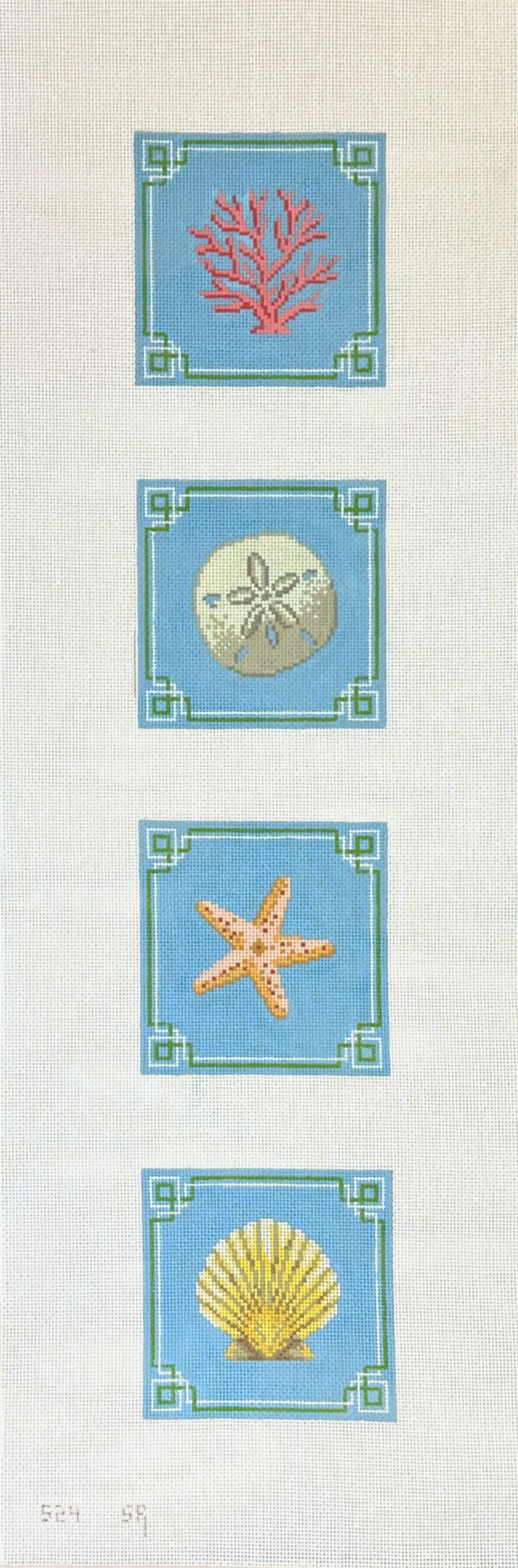 Susan Roberts Needlepoint Sea Shells Coasters Needlepoint Canvas
