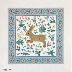 Susan Roberts Needlepoint Cluny Rabbit - 13 Mesh Needlepoint Canvas