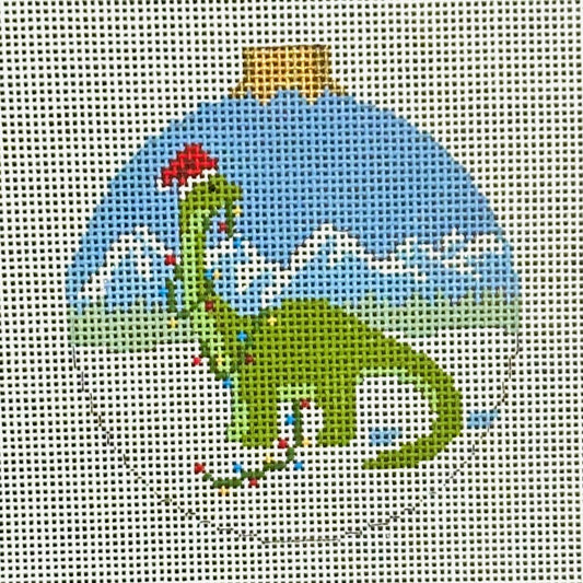 Susan Roberts Needlepoint Dinosaur in Lights Needlepoint Canvas