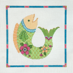 Susan Roberts Needlepoint Floral Carp Needlepoint Canvas