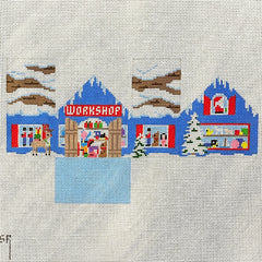 Susan Roberts Needlepoint Mini Santa's Workshop 3D Needlepoint Canvas