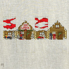 Susan Roberts Needlepoint Mini Ski Lodge 3D Needlepoint Canvas