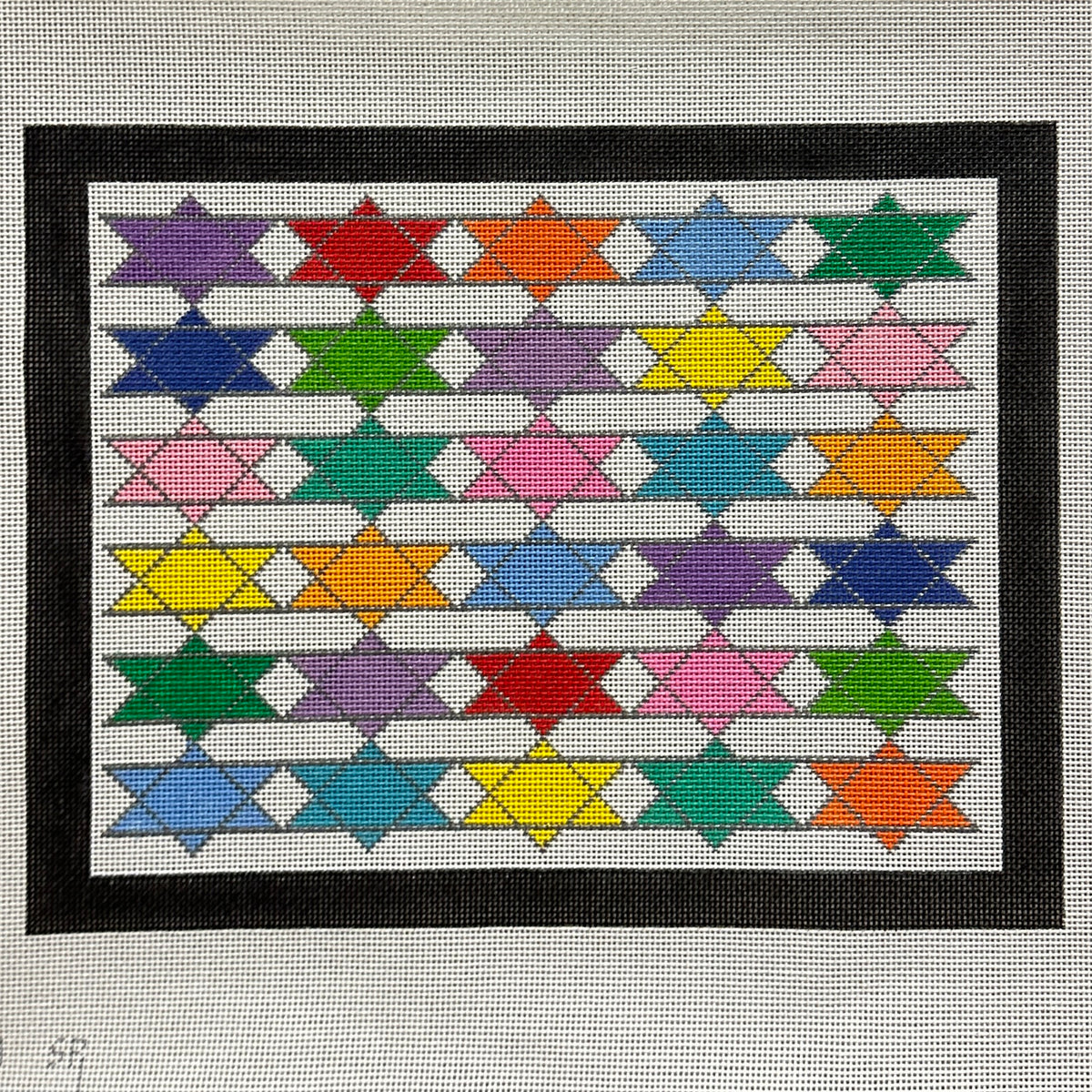 Susan Roberts EP Arts Rainbow Stars of David Tallis Bag Needlepoint Canvas