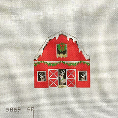 Susan Roberts Needlepoint Reindeer Barn Ornament Needlepoint Canvas