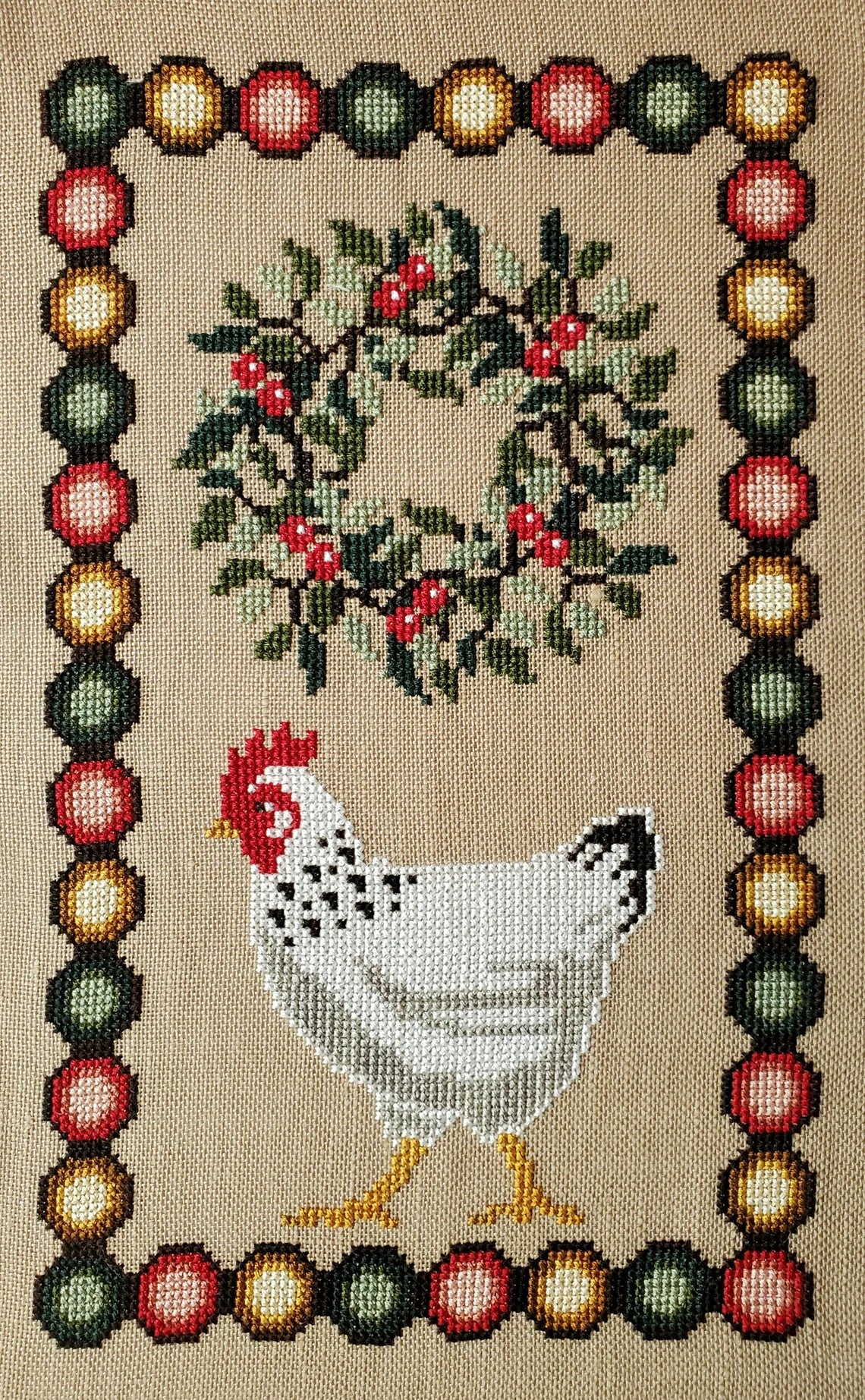 The Artsy Housewife Christmas Chicken Cross Stitch Pattern