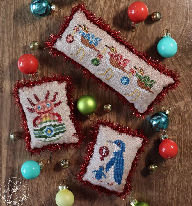 The Blue Flower Merry Menagerie 2024 Cross Stitch Pattern