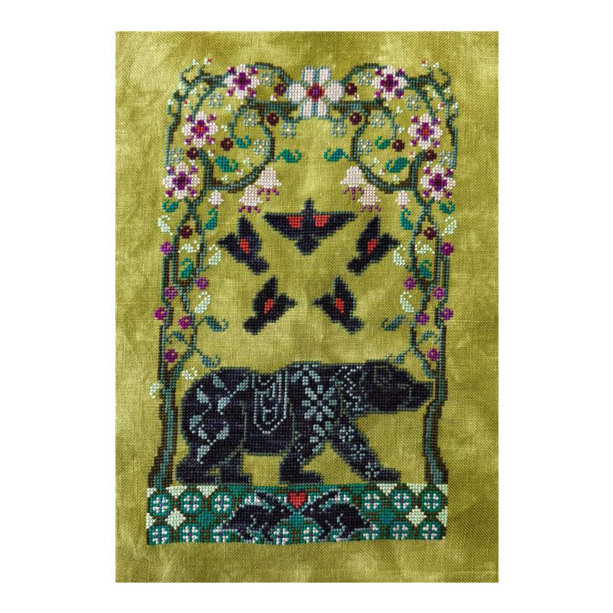 The Marigold Needle Blooming Bear Cross Stitch Pattern