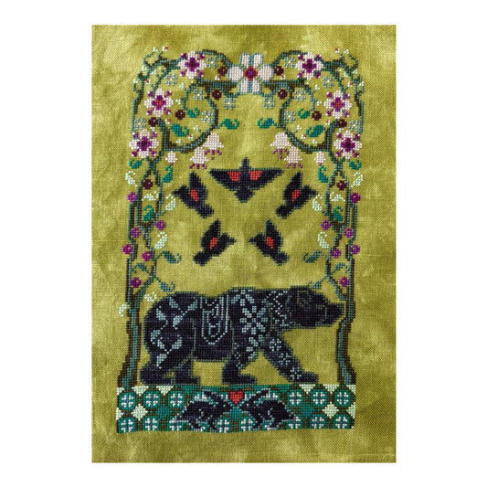 The Marigold Needle Blooming Bear Cross Stitch Pattern