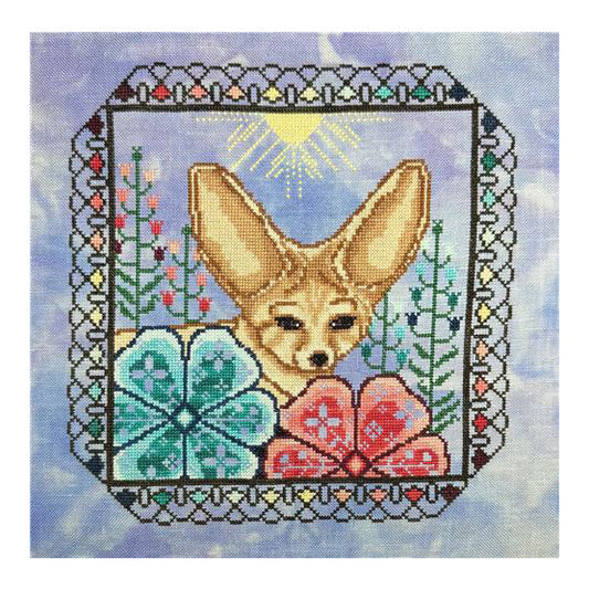 The Marigold Needle Floral Fox Cross Stitch Pattern