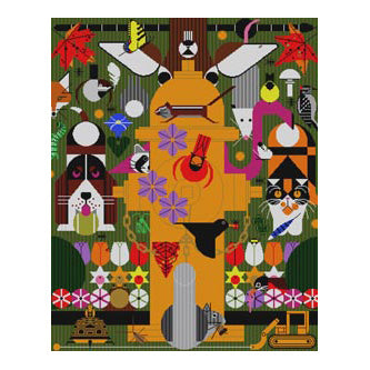 The Meredith Collection Charley Harper Designs Biodiversity In The Burbs Needlepoint Canvas