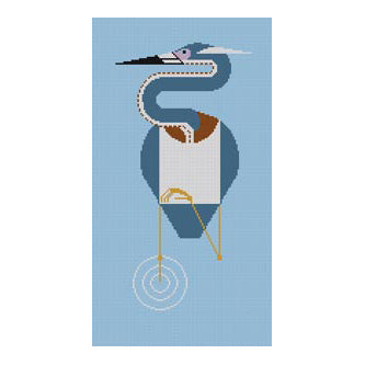 The Meredith Collection Charley Harper Designs Louisiana Heron Needlepoint Canvas - 18m