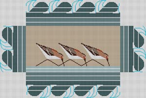 The Meredith Collection Charley Harper Designs Sanderlings Brickcover Needlepoint Canvas