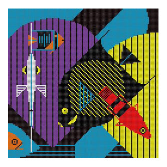 The Meredith Collection Charley Harper Designs Tropical Fish Eye Needlepoint Canvas
