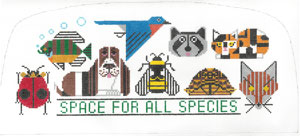 The Meredith Collection Charley Harper Space For All Species Adelaide Purse Needlepoint Canvas