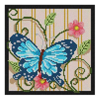 The Meredith Collection Susan Treglown Blue Butterfly Needlepoint Canvas