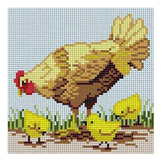 The Meredith Collection Susan Treglown Hen and Chicks Needlepoint Canvas