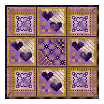 The Meredith Collection Susan Treglown Purple and Gold Geometric Needlepoint Canvas