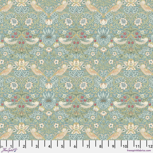 The Original Morris & Co Fabric Mini Strawberry Thief - Aqua