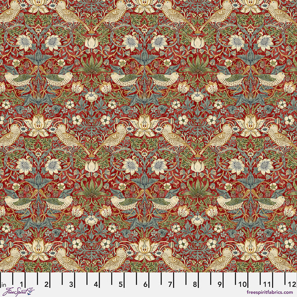 The Original Morris & Co Fabric Mini Strawberry Thief - Red