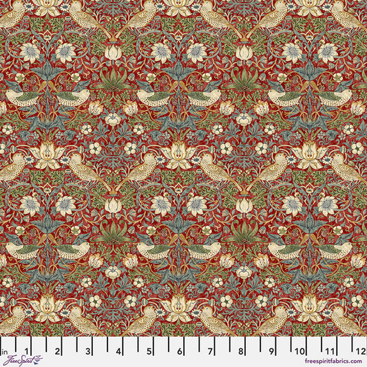 Finishing: The Original Morris & Co Fabric Mini Strawberry Thief - Red