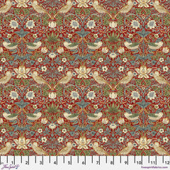 Finishing: The Original Morris & Co Fabric Mini Strawberry Thief - Red