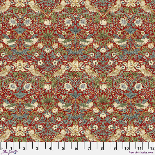 The Original Morris & Co Fabric Mini Strawberry Thief - Red