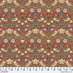 The Original Morris & Co Fabric Mini Strawberry Thief - Red