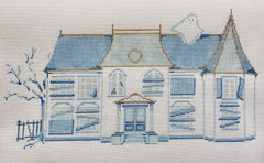 The Plum Stitchery Haunted House Needlepoint Canvas