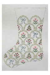 The Plum Stitchery Holiday Scallop Mini Stocking Needlepoint Canvas