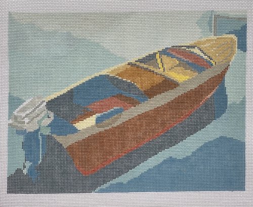 The Plum Stitchery Leland Gal Woodie Needlepoint Canvas - 18M