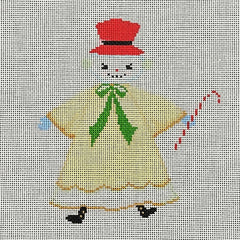 The Plum Stitchery Snow People Needlepoint Canvas - Yellow
