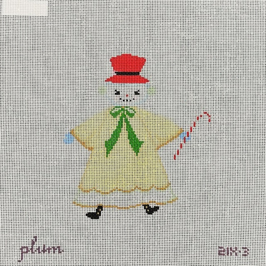 The Plum Stitchery Snow People Needlepoint Canvas - Yellow