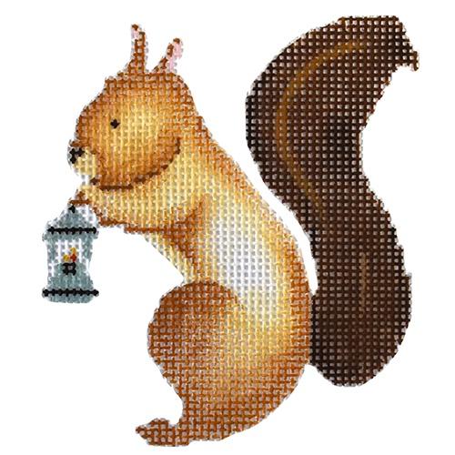 The Plum Stitchery Squirrel Needlepoint Canvas
