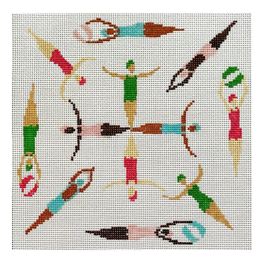 The Plum Stitchery Synchronized Swimmers Needlepoint Canvas