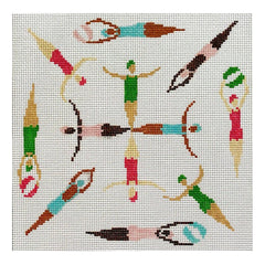 The Plum Stitchery Synchronized Swimmers Needlepoint Canvas