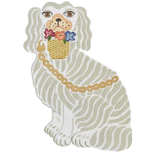 The Plum Stitchery The Silver Fox Left Facing Needlepoint Canvas