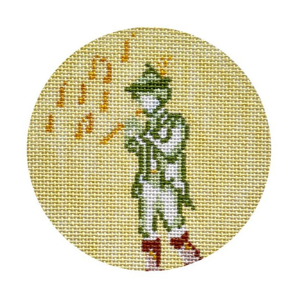 The Plum Stitchery Twelvetide in Color - Eleven Pipers Piping Needlepoint Canvas