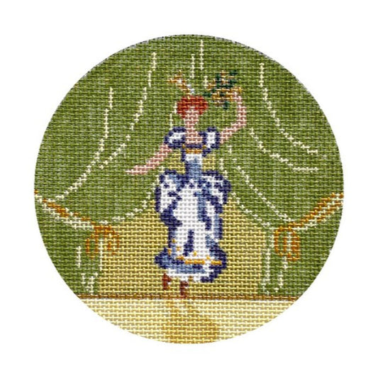 The Plum Stitchery Twelvetide in Color - Nine Ladies Dancing Needlepoint Canvas
