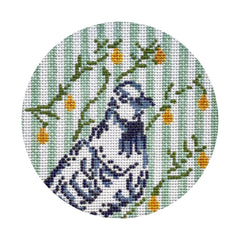The Plum Stitchery Twelvetide in Color - Partridge in a Pear Tree Needlepoint Canvas