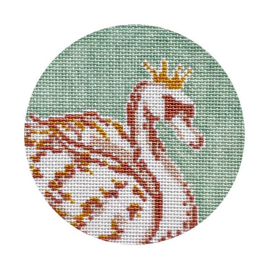 The Plum Stitchery Twelvetide in Color - Seven Swans A-swimming Needlepoint Canvas