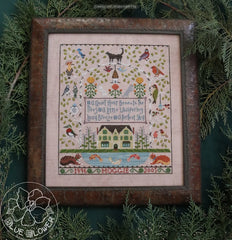 The Blue Flower Moggie Manor Cross Stitch Pattern