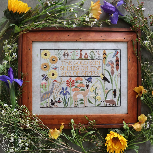 The Blue Flower Prairie Home Cross Stitch Pattern