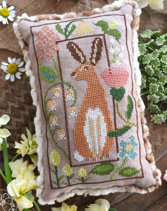 The Blue Flower Tudor Hare Cross Stitch Pattern