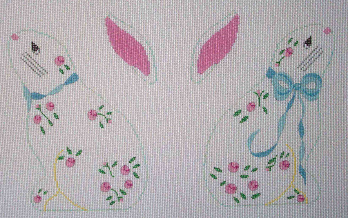 The Collection Designs Rosebuds Bunny Needlepoint Canvas