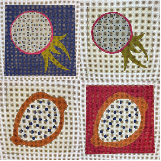 The Collection Designs Lizzie Clark Pomegranate Coasters Needlepoint Canvas