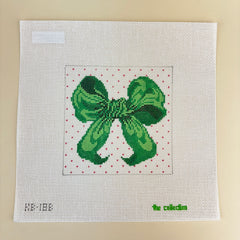 The Collection Designs Small Green Bow Needlepoint Canvas