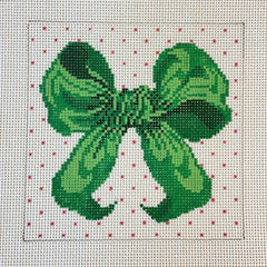 The Collection Designs Small Green Bow Needlepoint Canvas